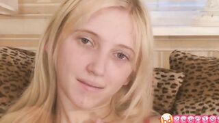 Skinny teens enjoying solo pleasures