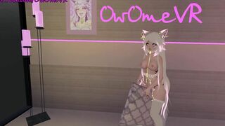 Shy Catgirl Slides on a Performance for you ️solo Masturbation inside Virtual Reality [VRchat] 3d Cartoon Model