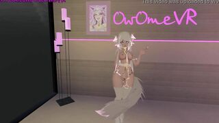 Shy Catgirl Slides on a Performance for you ️solo Masturbation inside Virtual Reality [VRchat] 3d Cartoon Model