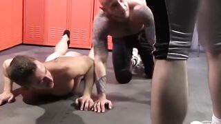 MuscleJockBound.com - Dire Callahan puts subs through hazing with calisthenics