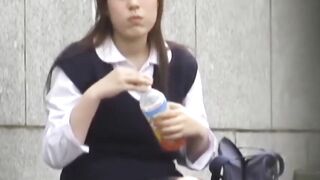 Peeping grabs each moment of her vag teasing till urine