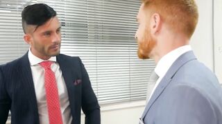Ginger hottie Leander feeding Andy Stars holes with his meaty shaft