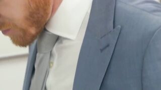 Ginger hottie Leander feeding Andy Stars holes with his meaty shaft