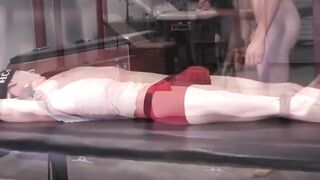 Blaine Black and friend  bound sub with scalding wax