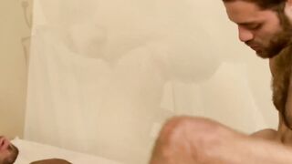 Bald Matt Stevens sucks cock before getting ass fucked