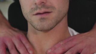 Devin Franco relieves stress by pounding a coworker