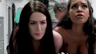 Pretty babes Maya Farrell and Aria Carson get fucked hard