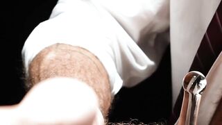 Felix Kamp torments James Blonds balls then dildo fucks him