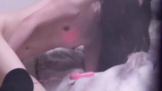 Petite Asian toys pussy to shaking orgasm on spycam couch
