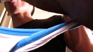 My BBC paints super aroused David Aces face with hot cum
