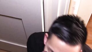My BBC paints super aroused David Aces face with hot cum