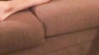 Tattooed hairy amateur strokes his cock hard and cums