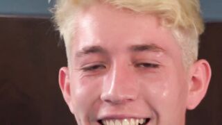 Blond Loick moans while top Sly breeds his tight hole