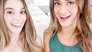 Petite babes Molly Little and Nikki Nicole get gargantuan dick