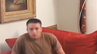 MilitaryHunk.com - Young military recruit jerks off his big erect cock with a firm gr