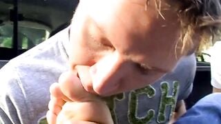 Ryan Connors shares outdoor foot loving fuck with his friend