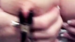 Hard Nipples Clamped and Squeezed