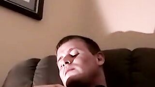 Fat cock jerking ends with mature facial painting