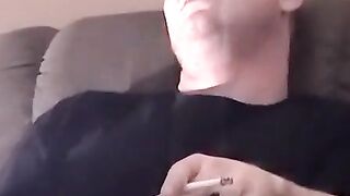 Fat cock jerking ends with mature facial painting