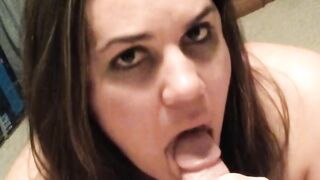 Kinky MILF's First Cum-Eating Video