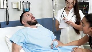 Buffed patient Peter Green rams me and two other doctors