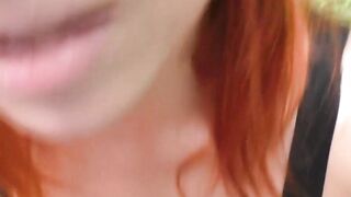 BDSM Blowjob in the Woods by Kinky Redhead in Leather Mask Hoe 2
