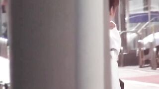 Sexy Asian in knee socks seeks a hidden spot to pee