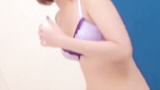 Stunning model struggles to hold her bladder and pees