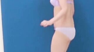 Stunning model struggles to hold her bladder and pees