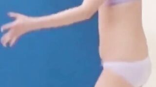 Stunning model struggles to hold her bladder and pees