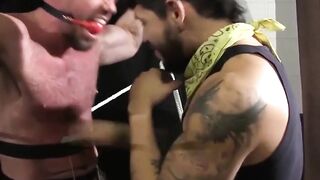 MuscleJockBound.com - Draven Torres zaps Matt Stevens' abs and throat fucks him