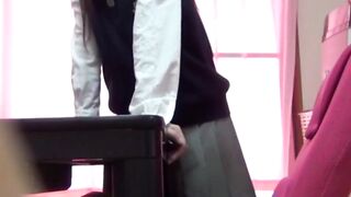 Cute Asian teen with hairy cunt rubs herself to climax