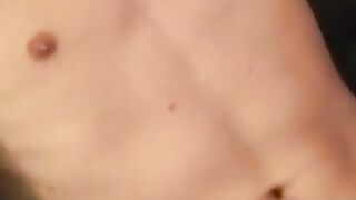 Skinny amateur jerks his small hard cock and blows load
