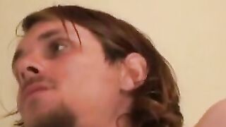Skinny amateur jerks his small hard cock and blows load