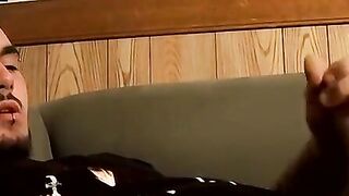 Pierced straight thug talks dirty while working his dick