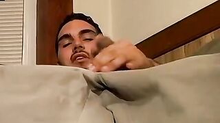 Pierced straight thug talks dirty while working his dick