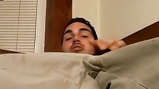 Pierced straight thug talks dirty while working his dick