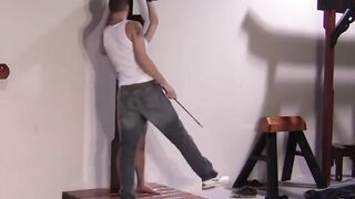 Sub Trevor Edge groans as master whips his front and back