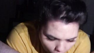 Big-Titted Babe Loves Sucking Cock