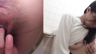 Japanese girl recorded while delighting in her own touch