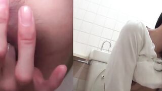 Japanese girl recorded while delighting in her own touch