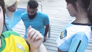 Blondie Fesser and Lucia Nietos get POV gangbang
