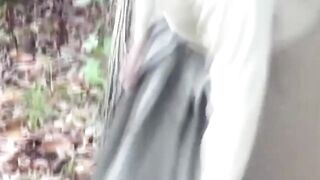 Japanese schoolgirl caught peeing in public by voyeur