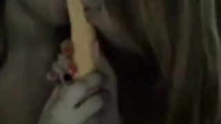 Blonde Amateur Lesbians Play with Sex Toys on Webcam