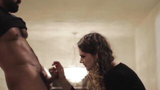 TS Knight covered in cum after seducing Dominic Pacifico