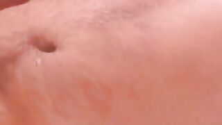 Fat amateur jerks his hard cock and cums all over himself