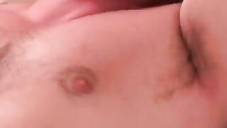 Fat amateur jerks his hard cock and cums all over himself