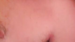 Fat amateur jerks his hard cock and cums all over himself