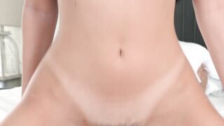 Small tits Angel Gostosa rubbing her creamed pussy after taboo sex