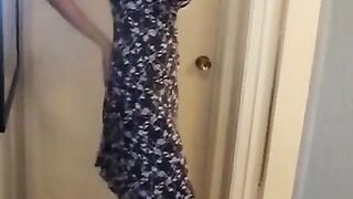 Beautiful Big-Breasted Girl Strips at Home